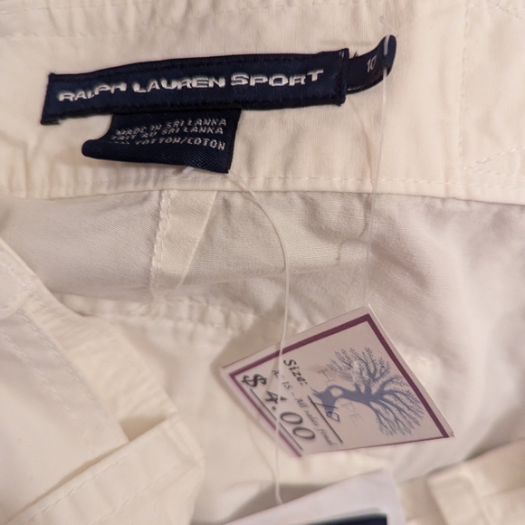 🤍 NWT Vintage Ralph Lauren Sport Women's White Cuffed Belted Shorts - Picture 11 of 13